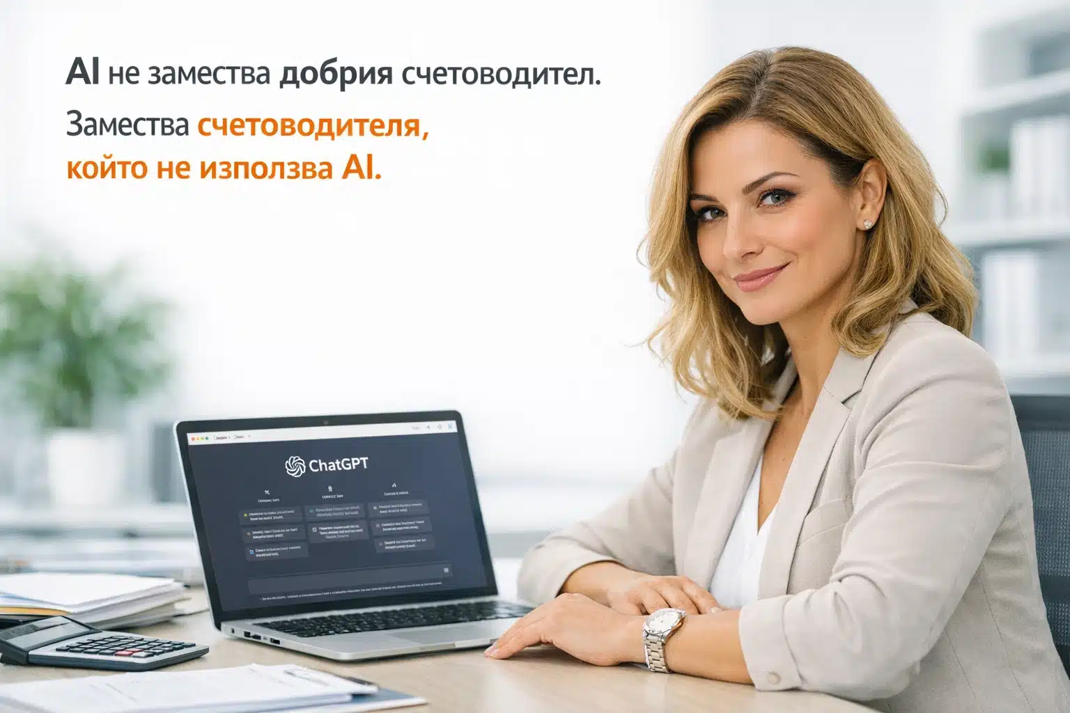Ще замени ли изкуственият интелект счетоводителите в България? 1 счетоводител, който работи с ChatGPT